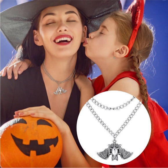 Halloween Multilayer Bat Necklace For Girls Women Friends Distance Birthday - Picture 7 of 14